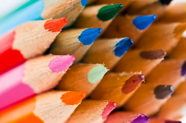 色の鉛筆。マクロ — ストック写真