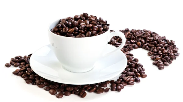 Coupe pleine de grains de café — Photo