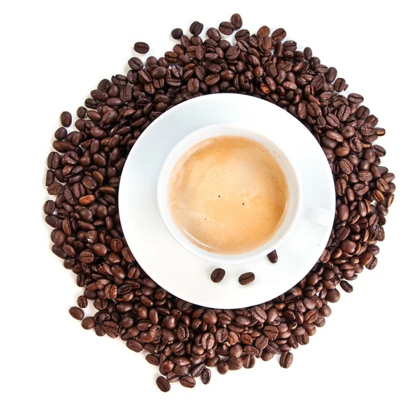Tazza di caffè cappuccino isolato su sfondo bianco — Foto Stock