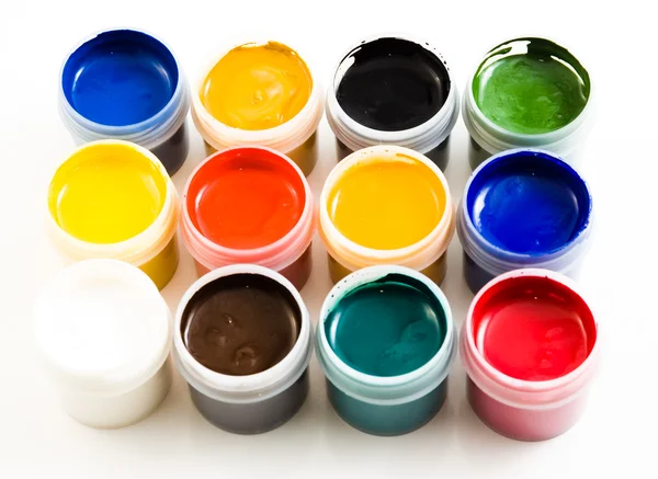 Uppsättning akvarell gouache färger — Stockfoto