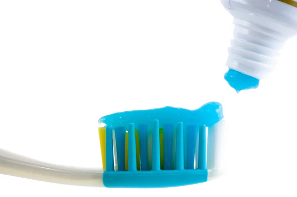 Cepillo dental y tubo con pasta . —  Fotos de Stock