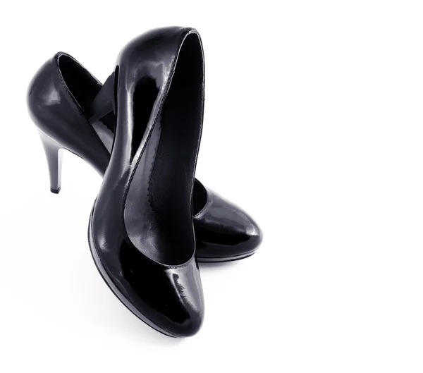 Sexy negro zapatos aislados en blanco —  Fotos de Stock