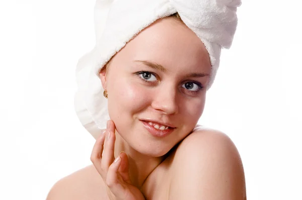 Žena s ručníkem — Stock fotografie