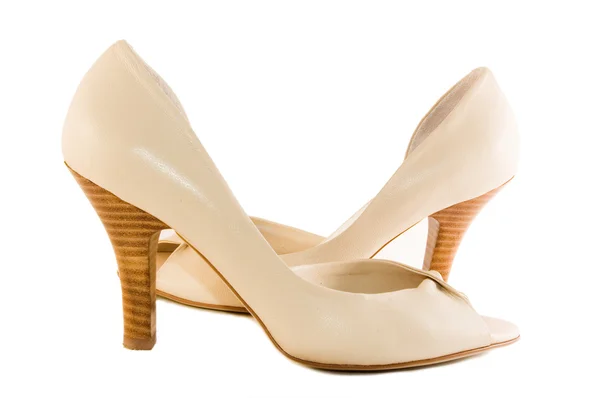 Beige shoes isolated on white — 图库照片