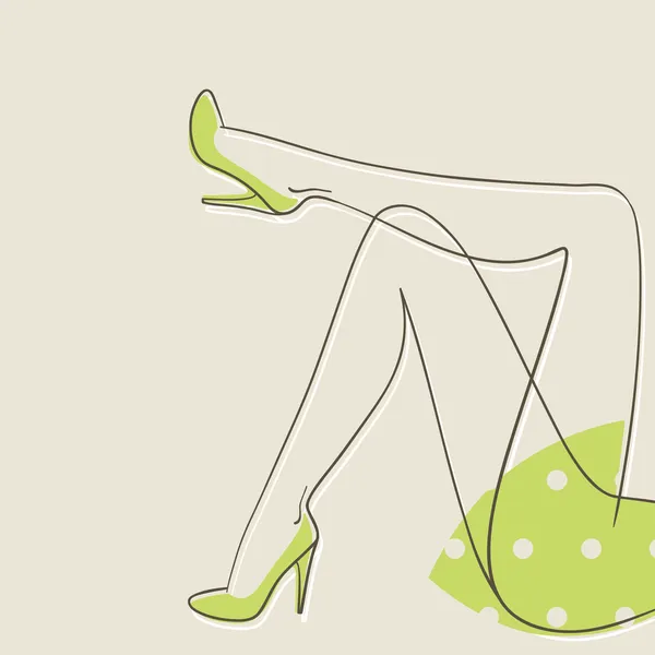 Vrouwelijke benen — Stockvector