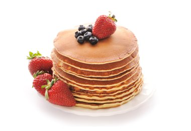 çilek ve böğürtlen ile Pancakes