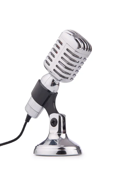 Microfone vintage retro isolado no branco — Fotografia de Stock