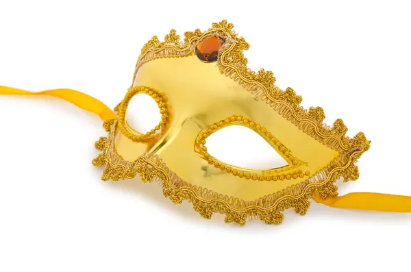 Zlatá maska izolovaných na bílém — Stock fotografie