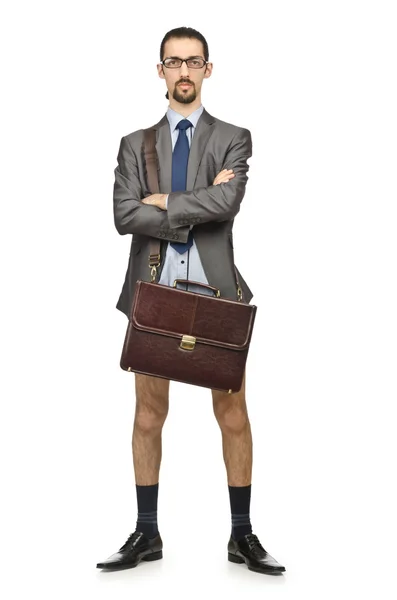 Homem de negócios seminua em branco — Fotografia de Stock