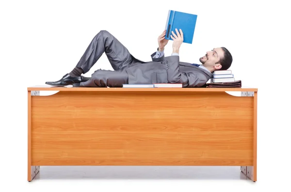 Businessman sleeping at this desk — Stock Photo, Image
