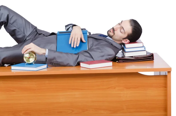 Бізнесмен спить за цим столом — стокове фото