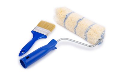 Painter's tools isolated on the white clipart