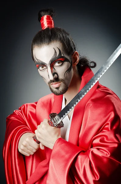 日本演员与剑 — 图库照片
