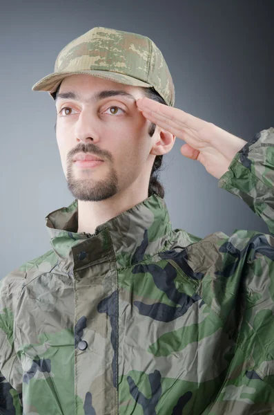 Soldier isolated on the white — Stock Photo, Image