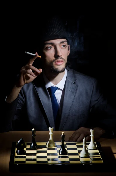 stock image Chess player playing his game