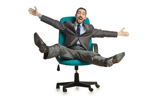 Empresario sentado en la silla en blanco —  Fotos de Stock