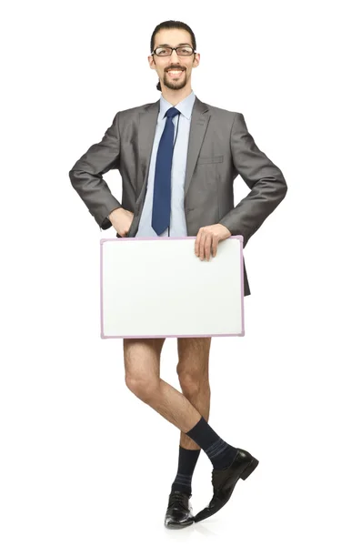 Half naked businessman on white — Stock Photo, Image