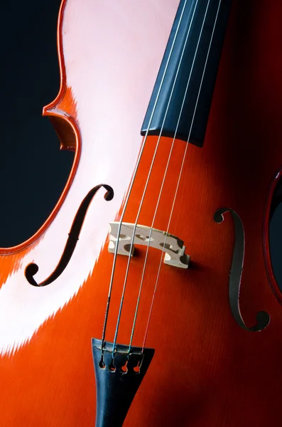 Hudební koncept zblízka na violoncello — Stock fotografie