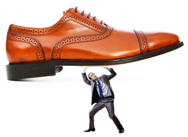 靴と男性と女性の支配の概念 — ストック写真