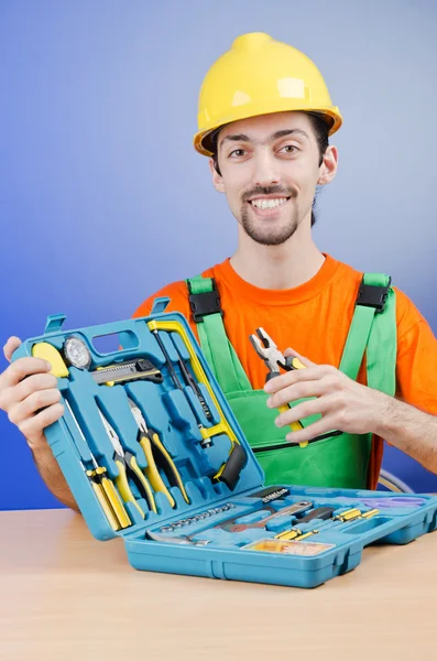 Repairman with his toolkit Stock Image