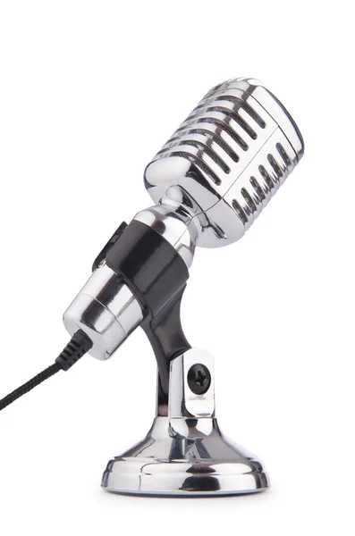 Microfone vintage retro isolado no branco — Fotografia de Stock