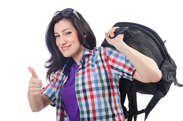 Girl preparing to travel for vacation — Stock Photo, Image