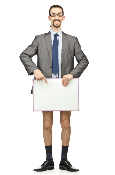 Half naked businessman on white — Stock Photo, Image