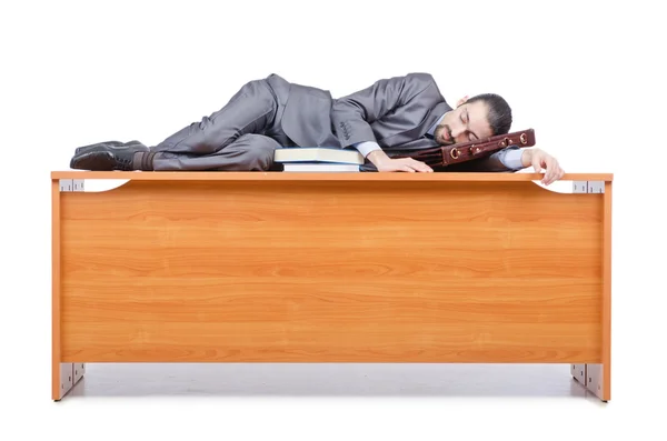 Бізнесмен спить за цим столом — стокове фото