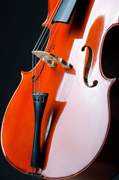 Hudební koncept zblízka na violoncello — Stock fotografie