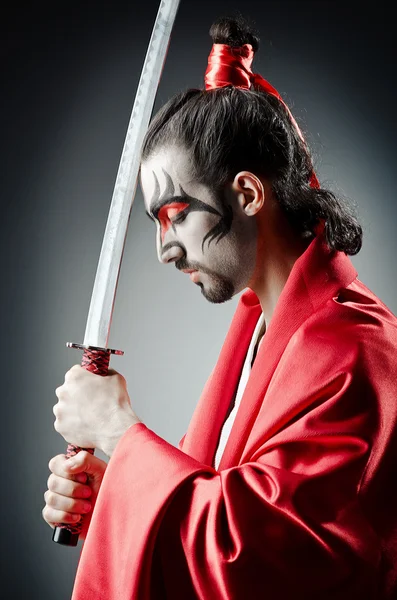 Attore giapponese con spada — Foto Stock
