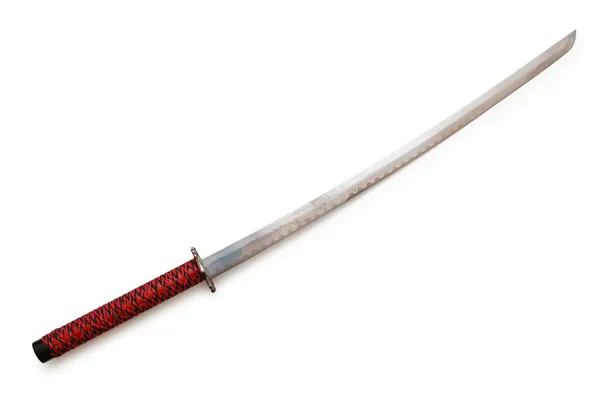 Японский меч Такана изолирован на белом — стоковое фото