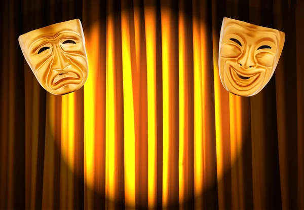 Concepto de actuación teatral con máscaras —  Fotos de Stock