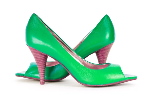 Grüne Damenschuhe im Modekonzept — Stockfoto