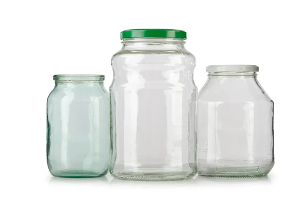 Tarro vacío de vidrio aislado en blanco —  Fotos de Stock