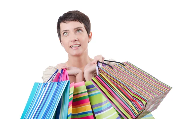 Girl after the shopping spree — Stock Photo, Image