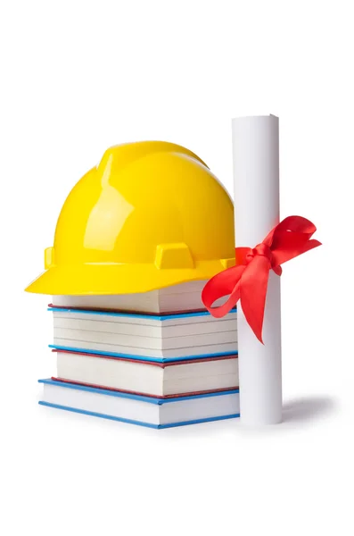 Conceito de educação da indústria da construção em branco — Fotografia de Stock