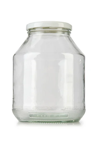白で隔離されるガラス空瓶 — ストック写真