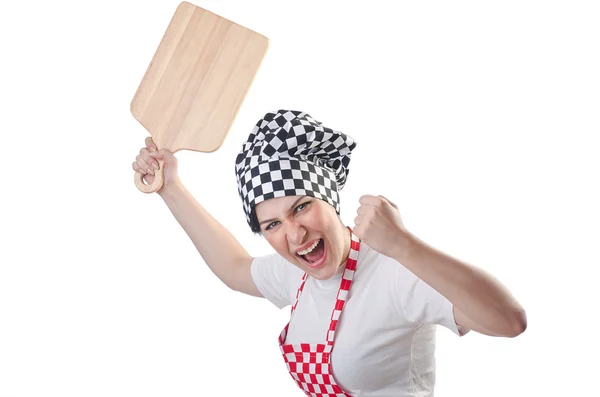 Beyaz tenli kadın aşçı. — Stok fotoğraf