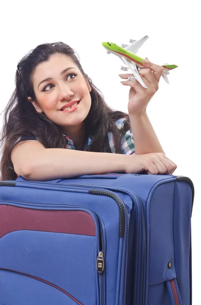 Girl preparing to travel for vacation — Stock Photo, Image
