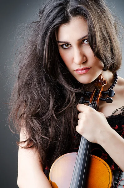 女性小提琴背景 — 图库照片