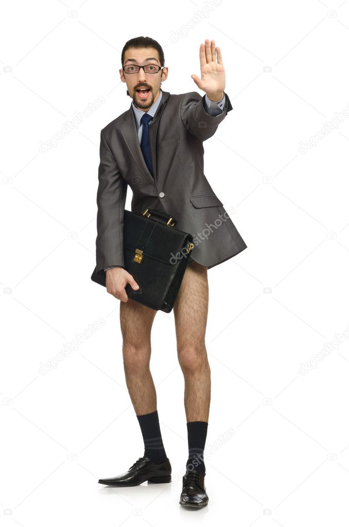 Nude businessman in business concept