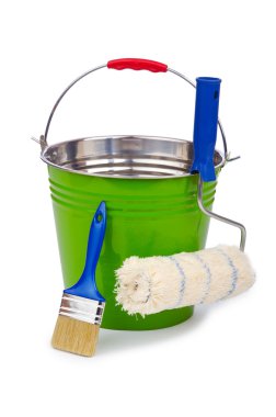 Painter's tools isolated on the white clipart