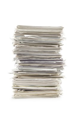 Pile of papers on white clipart