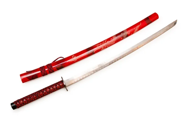 Japon kılıcı takana üzerinde beyaz izole — Stok fotoğraf