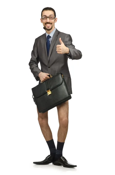 Homem de negócios seminua em branco — Fotografia de Stock