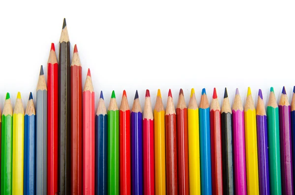 Кольорові олівці в концепції творчості — стокове фото