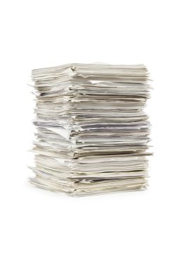 Pile of papers on white clipart