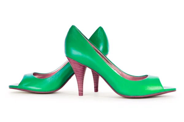 Grüne Damenschuhe im Modekonzept — Stockfoto