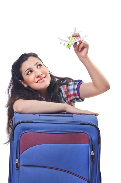 Felkészülés a nyaralás utazás lány — Stock Fotó