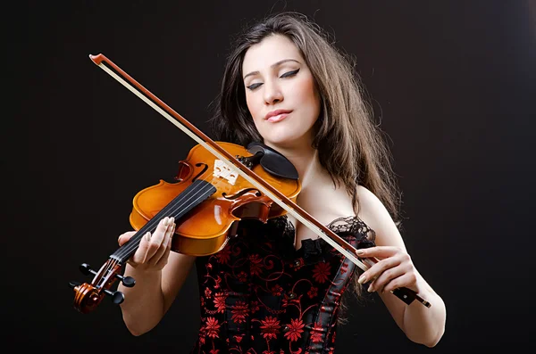 배경 여성 바이올린 플레이어 — 스톡 사진